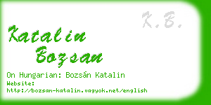 katalin bozsan business card
