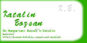 katalin bozsan business card